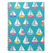Pastel Sailboat Pattern Notitieboek (Voorkant)