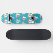 Pastel Sailboat Pattern Persoonlijk Skateboard (Horizontaal)