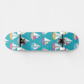 Pastel Sailboat Pattern Persoonlijk Skateboard (Horizontaal)