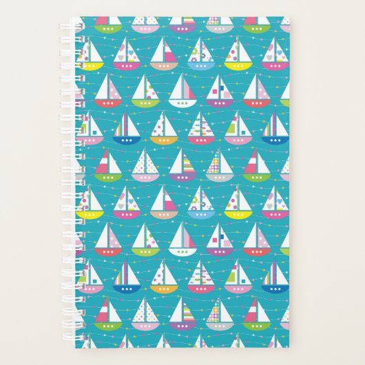 Pastel Sailboat Pattern Planner (Voorkant)