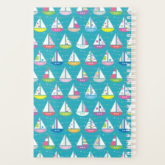 Pastel Sailboat Pattern Planner (Achterkant)