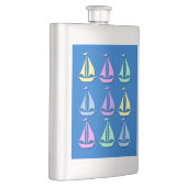 Pastel Sailboat Pattern Premium Flask Heupfles (Rechts)