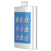 Pastel Sailboat Pattern Premium Flask Heupfles (Links)