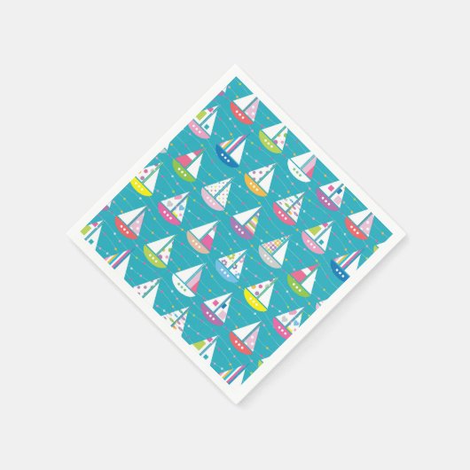 Pastel Sailboat Pattern Servet (Hoek)