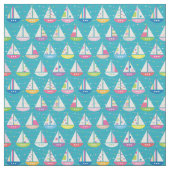 Pastel Sailboat Pattern Stof (Swatch)