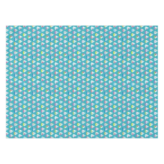 Pastel Sailboat Pattern Tafelkleed (Voorkant (Horizontaal))
