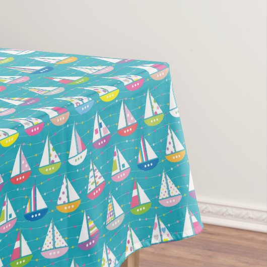 Pastel Sailboat Pattern Tafelkleed (Voorbeeld)