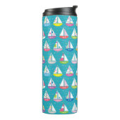 Pastel Sailboat Pattern Thermosbeker (Gedraaid links)