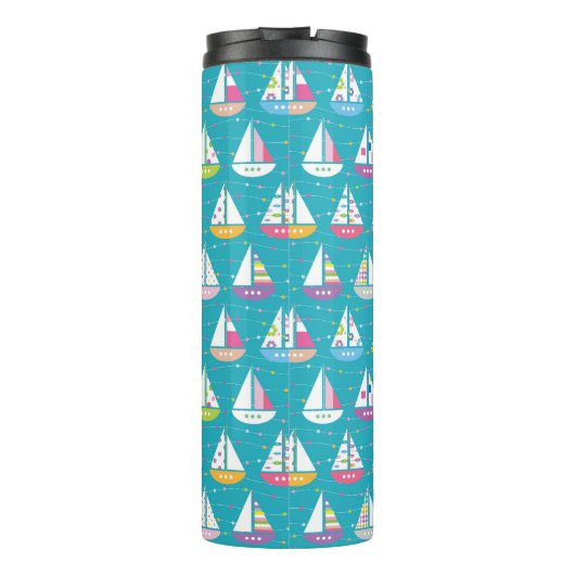 Pastel Sailboat Pattern Thermosbeker (Achterkant)