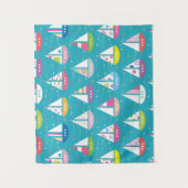 Pastel Sailboat Pattern Wandkleed (Voorkant)