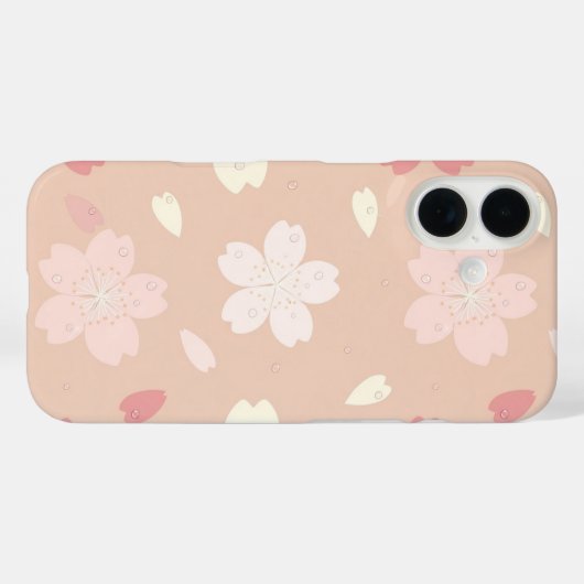 Pastel Sakura Bloesem Naadloos Patroon Hoesje (Achterkant (horizontaal))