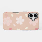 Pastel Sakura Bloesem Naadloos Patroon Hoesje iPhone 16 Hoesje (Achterkant horizontaal)