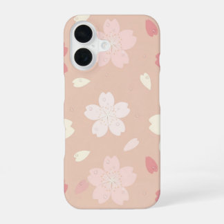 Pastel Sakura Bloesem Naadloos Patroon Hoesje iPhone 16 Hoesje