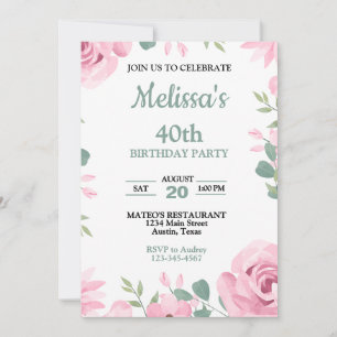Pastel salie groen met roze rozen verjaardagsfeest kaart