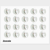Pastel Salie Groene Strepen Bruid Bruiloft Bridal  Ronde Sticker (Vel)