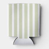 Pastel saliegroen en wit gestreept blikjeskoeler (Voorkant)