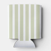 Pastel saliegroen en wit gestreept blikjeskoeler (Achterkant)