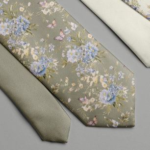 Pastel saliegroen wilde bloem lente tuin bloemen stropdas
