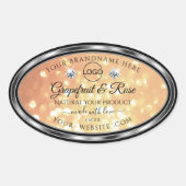 Pastel Salmon Glitter Product Labels Diamonds Logo (Voorkant)