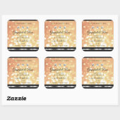 Pastel Salmon Glitter Product Labels met diamanten (Vel)