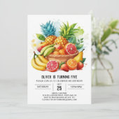 Pastel sappige bewerkbare vruchten Verjaardag Kaart (Staand voorkant)