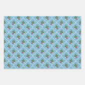 Pastel Scallop Tegel Holly Branch Berry Kerst Inpakpapier Vel (Voorkant)