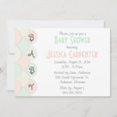 Pastel Scallops Baby Shower Invitations Kaart (Voorkant)