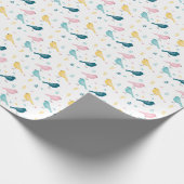 Pastel Scandi Birds Pattern Custom Name Nursery Cadeaupapier (Hoek)