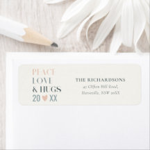 Pastel Scandi Blush Grey Peace Love & Hugs 2023