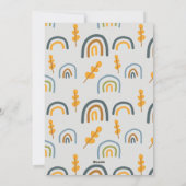 Pastel Scandi Geel Grijs Tekst Joyvolle Kerstmis Feestdagenkaart (Achterkant)