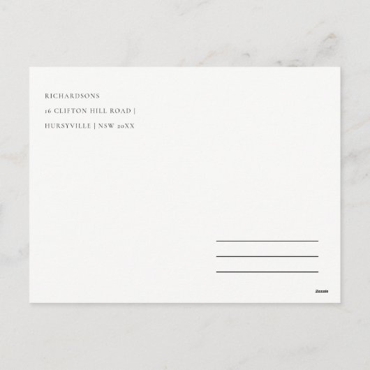 Pastel Scandi Geel Grijs Tekst Vrede Kerstmis Feestdagenkaart (Achterkant)