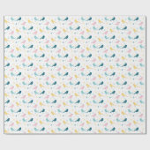 Pastel Scandi Vogels Patroon Aangepaste Naam Slaap Cadeaupapier (Vlak)