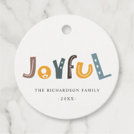 Pastel Scandi Yellow Grey Text Joyful Kerstmis Bedankjes Labels