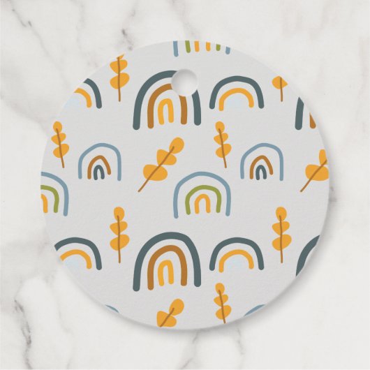 Pastel Scandi Yellow Grey Text Joyful Kerstmis Bedankjes Labels (Achterkant)