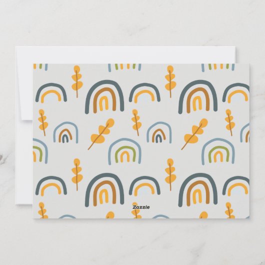 Pastel Scandi Yellow Grey Text Joyful Kerstmis Feestdagenkaart (Achterkant)