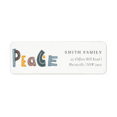 Pastel Scandi Yellow Grey Text Peace Kerstmis Etiket (Voorkant)