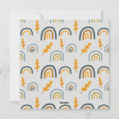 Pastel Scandi Yellow Grey Text Peace Kerstmis Feestdagenkaart (Achterkant)