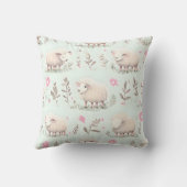 Pastel Schaap en Worpkussen met Bloemmotief Kussen (Achterkant)