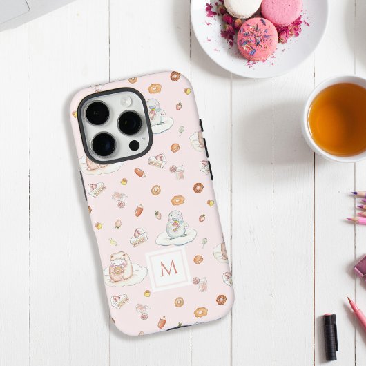 Pastel Schaap Pinguïn Dessert Patroon Roze Monogra Case-Mate iPhone Case