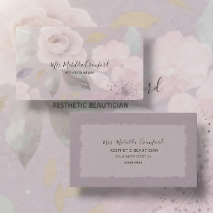 Pastel schaduwrijke waterverf Floral Visitekaartje