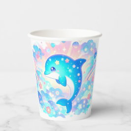 Pastel Schattig Dolfijn Baby shower Papieren Bekers