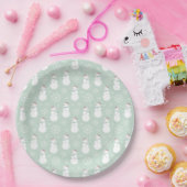 Pastel schattig patroon van sneeuwvlokken en blauw papieren bordje (Feest)