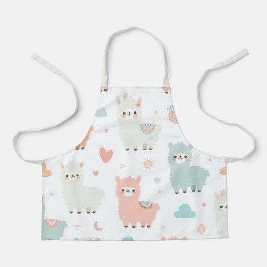 Pastel Schattige Alpaca Patroon Schort (Voorkant)