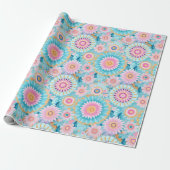 Pastel schattige boho cadeaupapier (Uitgerold)