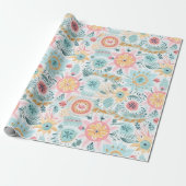 Pastel schattige boho cadeaupapier (Uitgerold)