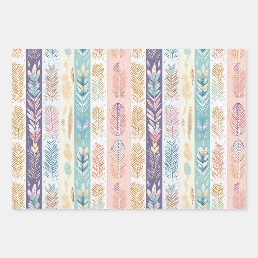 Pastel schattige boho inpakpapier vel (Voorkant)