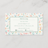 Pastel Schattige Confetti Waterverf Party en Event Visitekaartje (Achterkant)