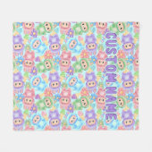 Pastel schattige deken, gepersonaliseerde gezellig fleece deken (Voorkant (Horizontaal))