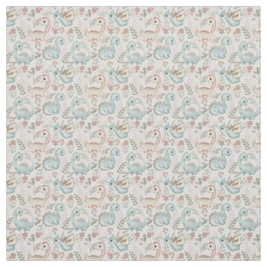 Pastel schattige dinosaurussen stof (Swatch)