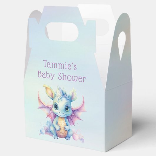 Pastel Schattige Dragon Meisje Baby shower Bedankdoosjes (Geopend)